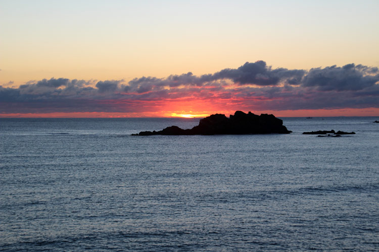 Foto eines Sonnenuntergangs am Meer